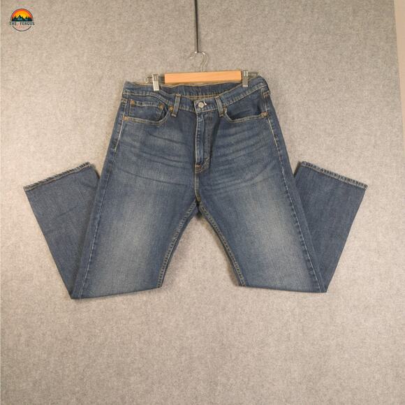 Levi's 505 Jeans Blue Medium Wash Straight Leg Tailored Denim Men's 36X27 - Picture 3 of 11